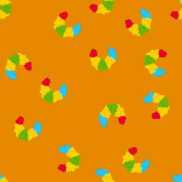 Seamless pattern colorful clown wig representing fun and entertainment イラスト素材