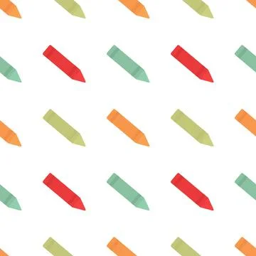 Seamless pattern of colorful crayons Stock Illustration