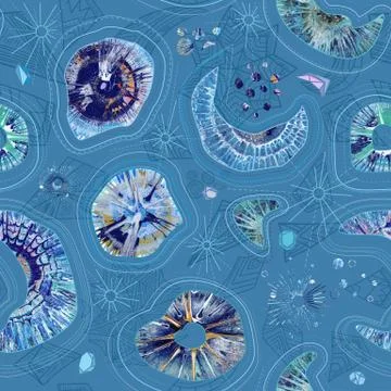 Seamless pattern with colorful creative gem stone cuts Illustrazione stock