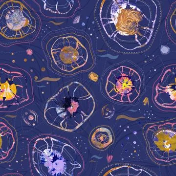 Seamless pattern with colorful creative gem stone cuts Stock Illustration