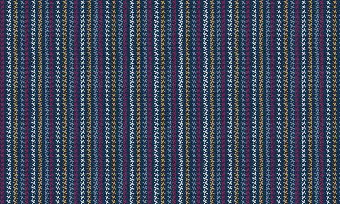 Seamless pattern of colorful cross stitch vertical lines on a dark blue bac.. Stock-Illustration