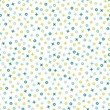 Seamless pattern with colorful crosses and circles Stock Illustration