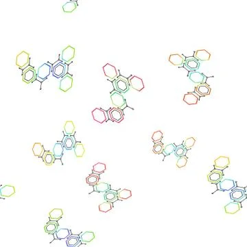 Seamless pattern with colorful design elements on white Stock Illustration