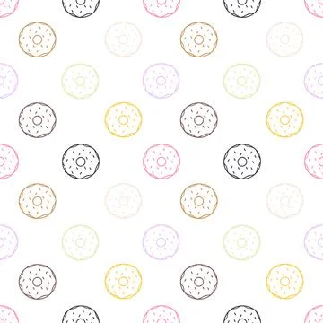 Seamless pattern of colorful donuts free version Illustrazione stock