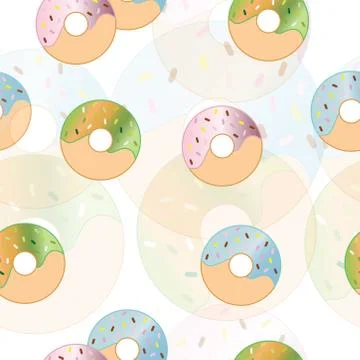 Seamless pattern with colorful donuts vector Stock Illustration