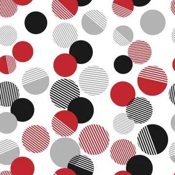 Seamless pattern of colorful dots and geometric circle modern on white イラスト素材