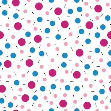 Seamless pattern with colorful dots and dashes Stock Illustration