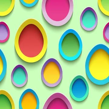 Seamless pattern with colorful Easter egg 스톡 일러스트