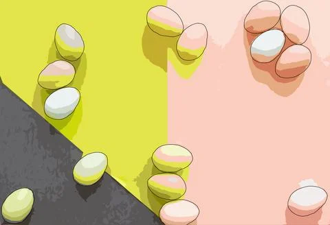 Seamless pattern with colorful Easter eggs on background. Illustrazione stock