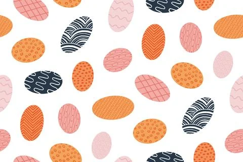 Seamless pattern with colorful easter eggs in patterns Stock Illustration