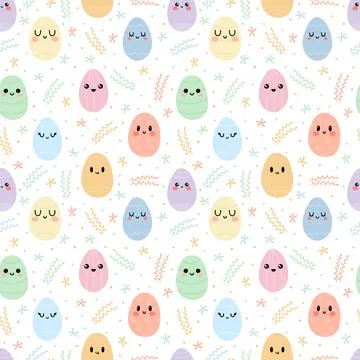 Seamless pattern with colorful Easter eggs. Happy Easter. Cute background Illustrazione stock