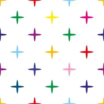 Seamless pattern with colorful elegant crosses. Background with repeating o.. Stock Illustration