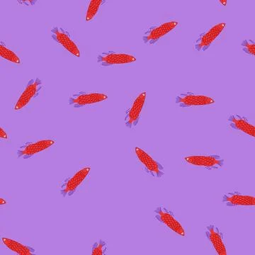 Seamless pattern colorful exotic fish cartoon vector Illustrazione stock