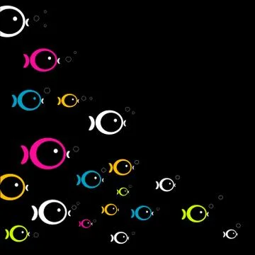 Seamless pattern of colorful fish Stock Illustration