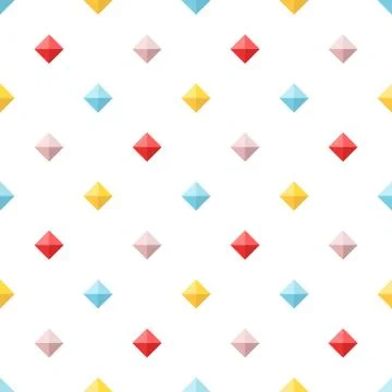 Seamless pattern with colorful flat diamonds Stock Illustration