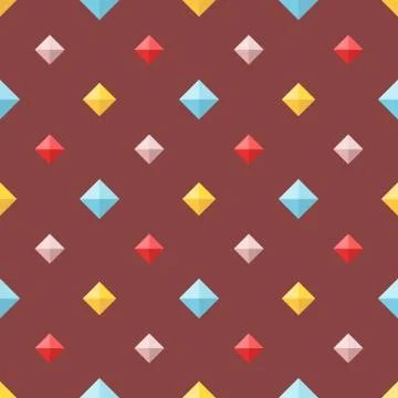 Seamless pattern with colorful flat diamonds Stock Illustration