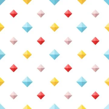 Seamless pattern with colorful flat diamonds Stock Illustration