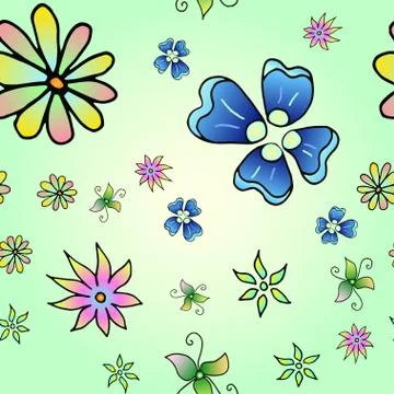 Seamless pattern with colorful floral pattern. Stock Illustration