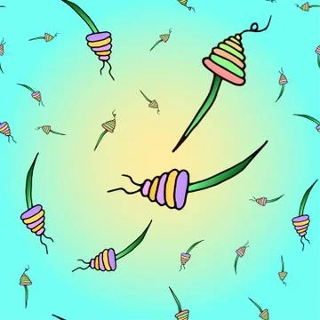 Seamless pattern with colorful floral pattern. Stock Illustration