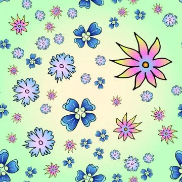 Seamless pattern with colorful floral pattern. Stock Illustration