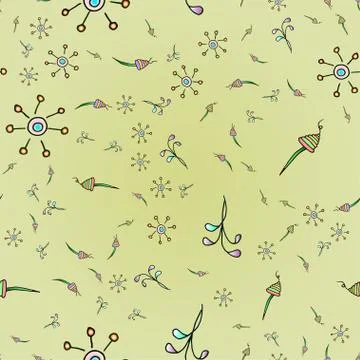 Seamless pattern with colorful floral pattern. Stock Illustration