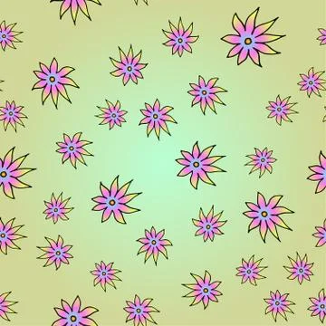 Seamless pattern with colorful floral pattern. Stock Illustration