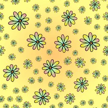 Seamless pattern with colorful floral pattern. Stock Illustration