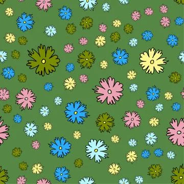 Seamless pattern with colorful floral pattern. Stock Illustration