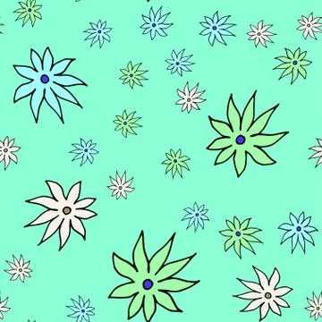 Seamless pattern with colorful floral pattern. Stock Illustration