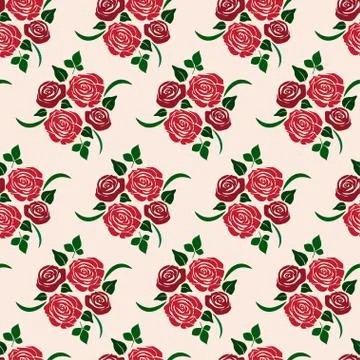 Seamless pattern with colorful flowers Stock Illustration