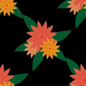 Seamless pattern with colorful flowers Stock Illustration