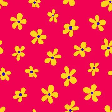 Seamless pattern with colorful flowers Stock Illustration