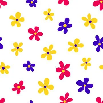 Seamless pattern with colorful flowers Stock Illustration