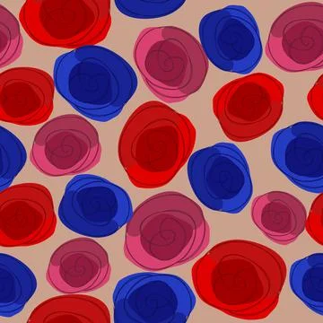 Seamless pattern of colorful flowers Stock Illustration