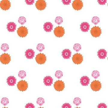 Seamless pattern with colorful flowers on a white background. Stock-Illustration