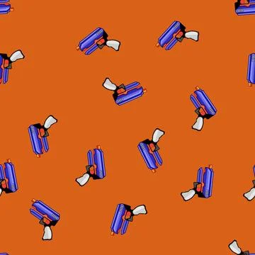 Seamless pattern Colorful foam dart blaster toy for children playing 库存插图