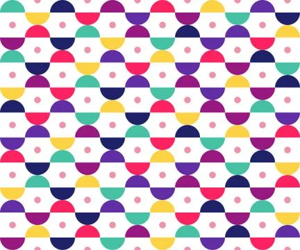 Seamless pattern of colorful geometric and circle modern on white background  Stock Illustration
