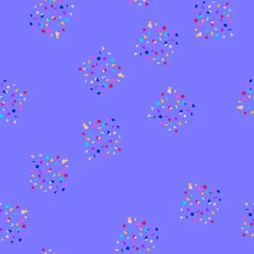 Seamless pattern Colorful geometric confetti scattering on white background Stock Illustration