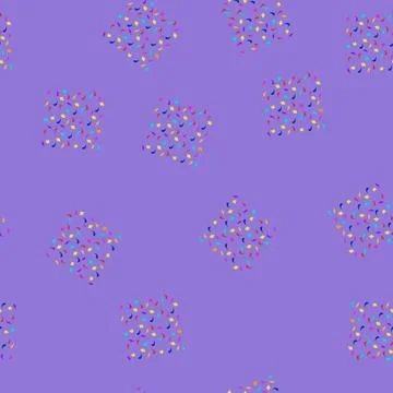 Seamless pattern Colorful geometric confetti elements scattering on white Illustrazione stock