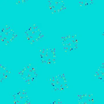 Seamless pattern Colorful geometric confetti scattering on a white background イラスト素材