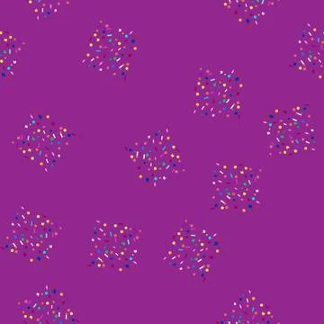 Seamless pattern Colorful geometric shapes like circles, rectangles, and ribb Illustrazione stock