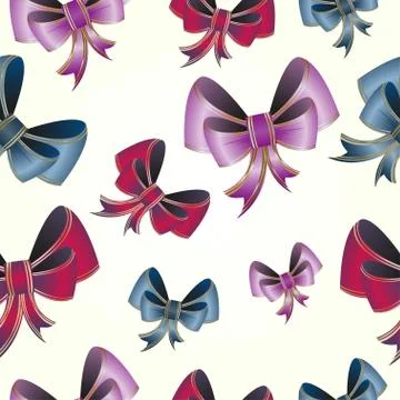 Seamless pattern of colorful gift bows. Stock Illustration