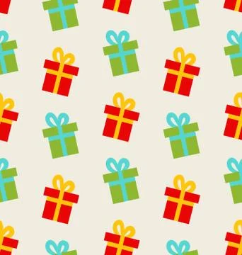 Seamless Pattern with Colorful Gift Boxes for Celebrate イラスト素材