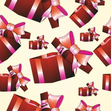 Seamless pattern of colorful gift boxes. Stock Illustration