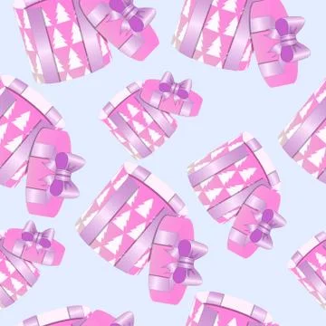 Seamless pattern of colorful gift boxes. Stock Illustration