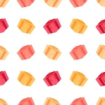 Seamless pattern of colorful gift boxes Illustrazione stock