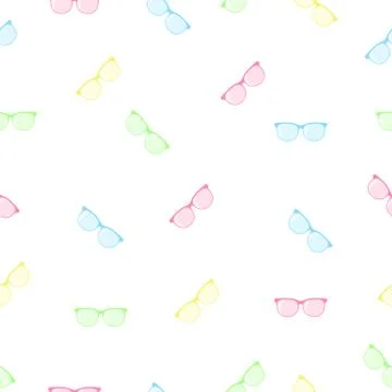 Seamless Pattern colorful Glasses Stock Illustration