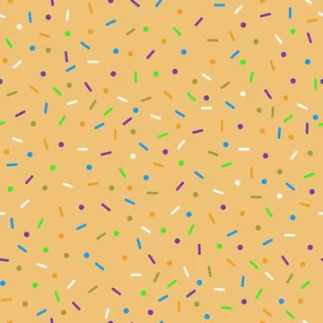 Seamless pattern: colorful glaze and many decorative bright sprinkles. Stock Illustration