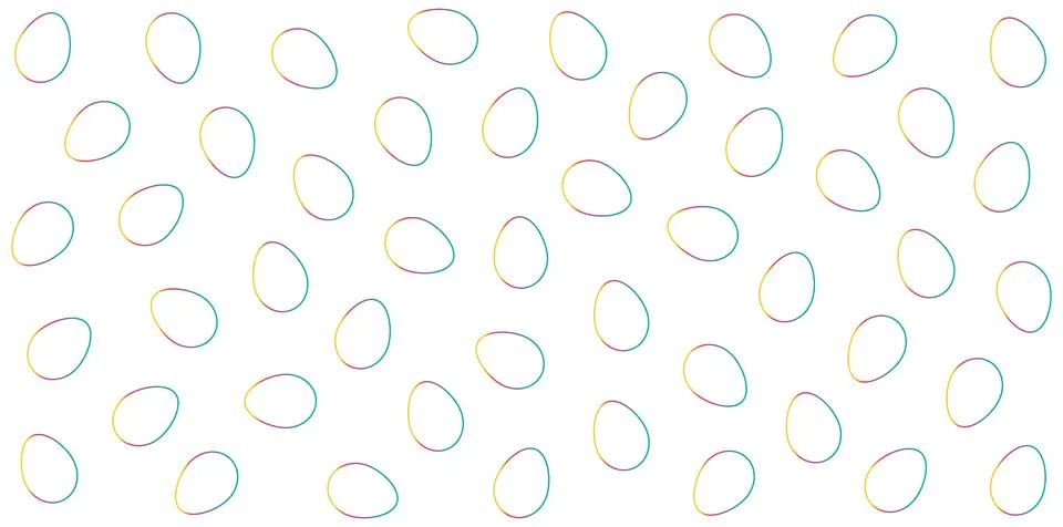 Seamless pattern with colorful gradient egg outlines Illustrazione stock