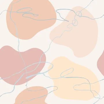 Seamless pattern with colorful hand draw abstract elements, doodles Stock Illustration